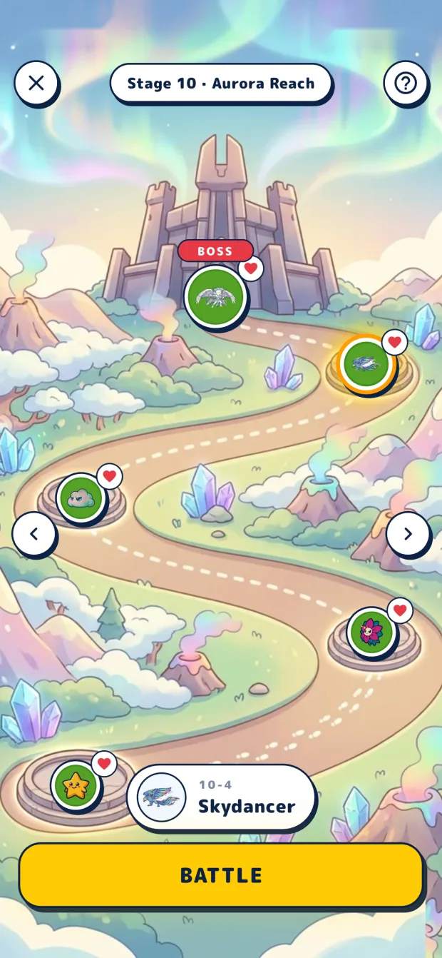 Battle through themed adventure stages